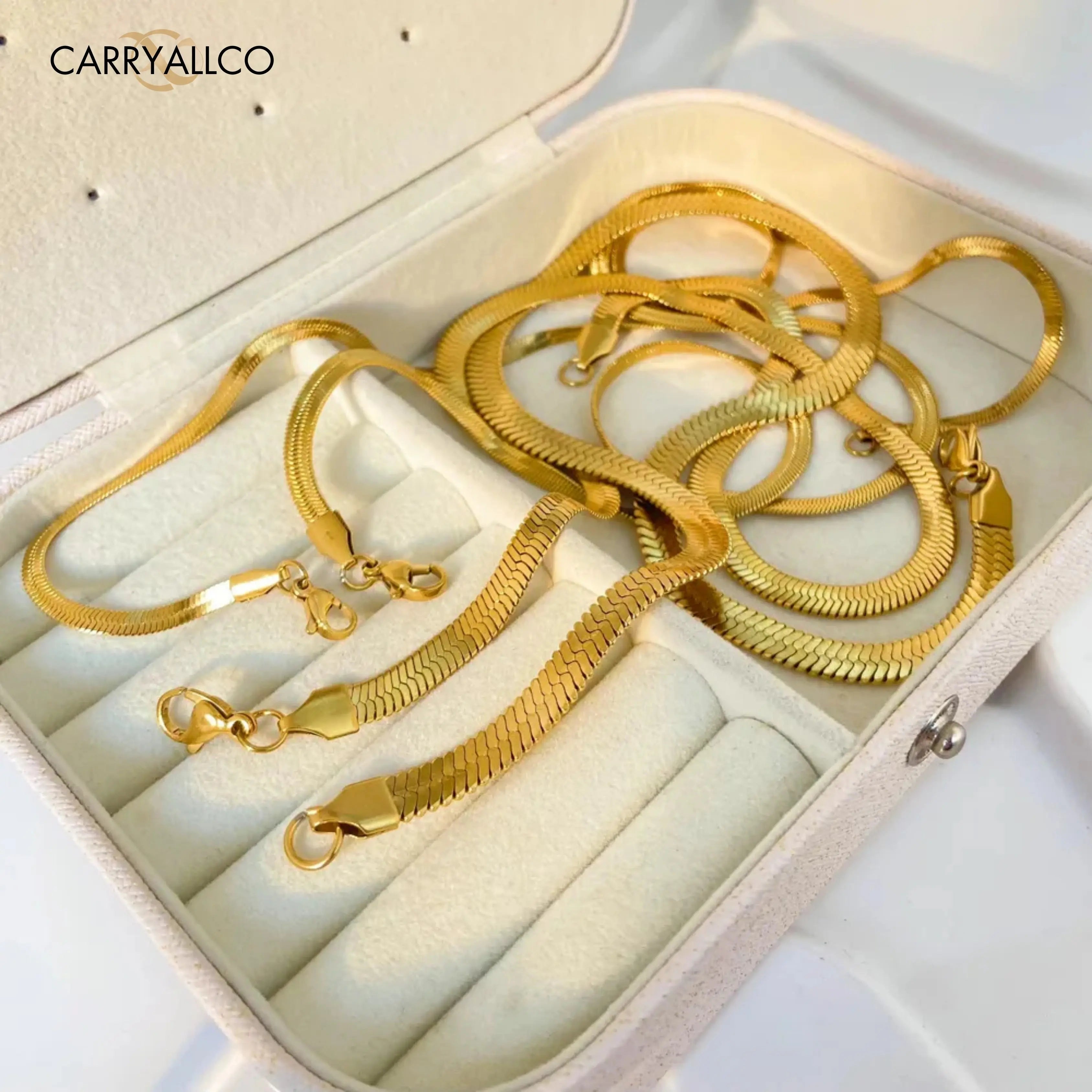 Carryallco 18K Gold Plated Snake Chain Necklace – Sleek & Timeless