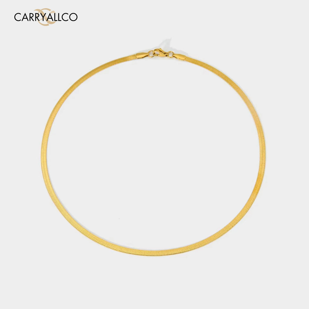 Carryallco 18K Gold Plated Demi-fine Snake Chain Necklace
