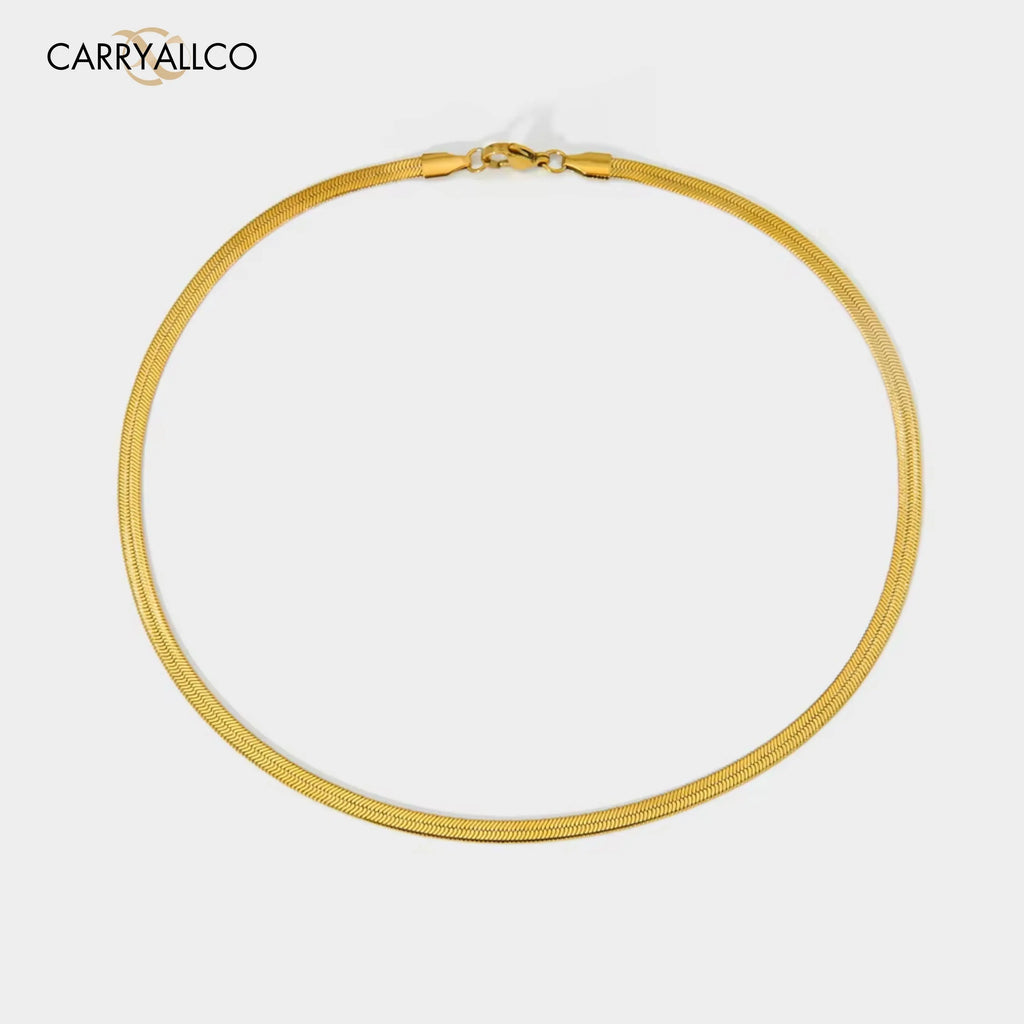 Carryallco 18K Gold Plated Snake Chain Necklace – Sleek & Timeless