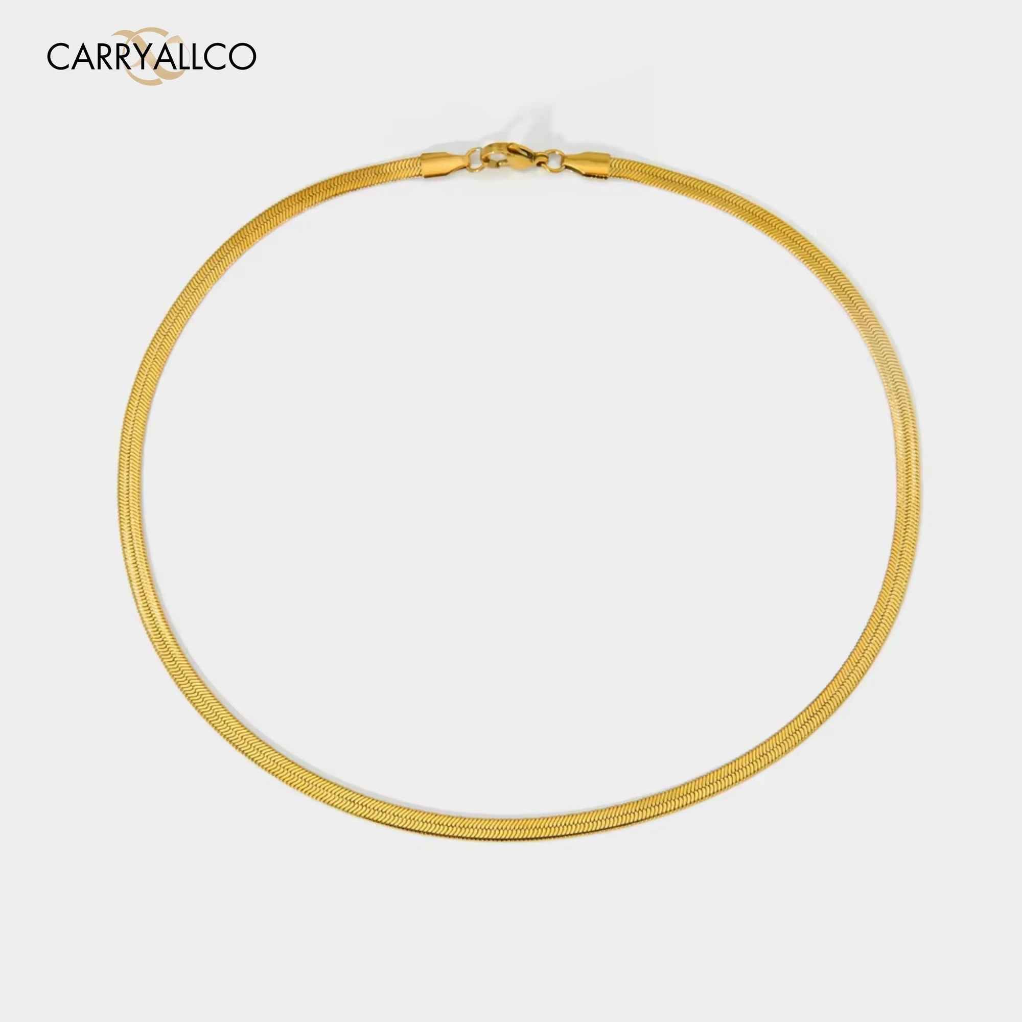 Carryallco 18K Gold Plated Snake Chain Necklace – Sleek & Timeless