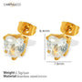 White Heart Crystal Necklace & Earrings Set – Earrings Specifications | 18K Gold Plated | Carryallco India