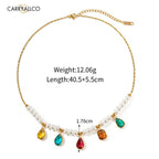 Carryallco 18K Gold Bohemian Pearl Tassel Necklace