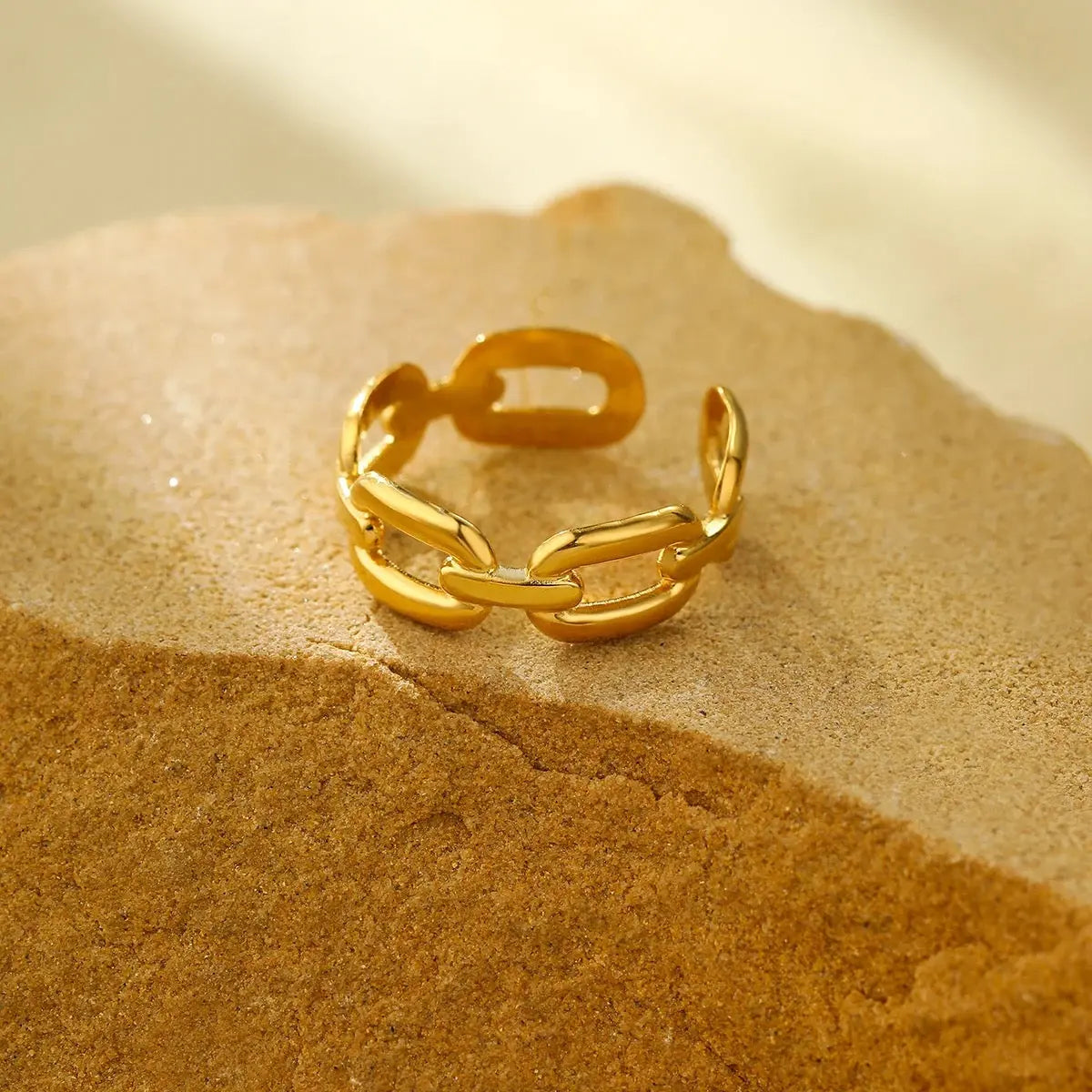 Carryallco 18-Gold Plated Demi-fine Buckle Chain Ring