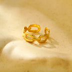 Carryallco 18-Gold Plated Demi-fine Buckle Chain Ring