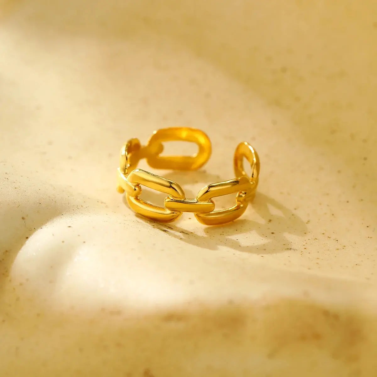Carryallco 18-Gold Plated Demi-fine Buckle Chain Ring
