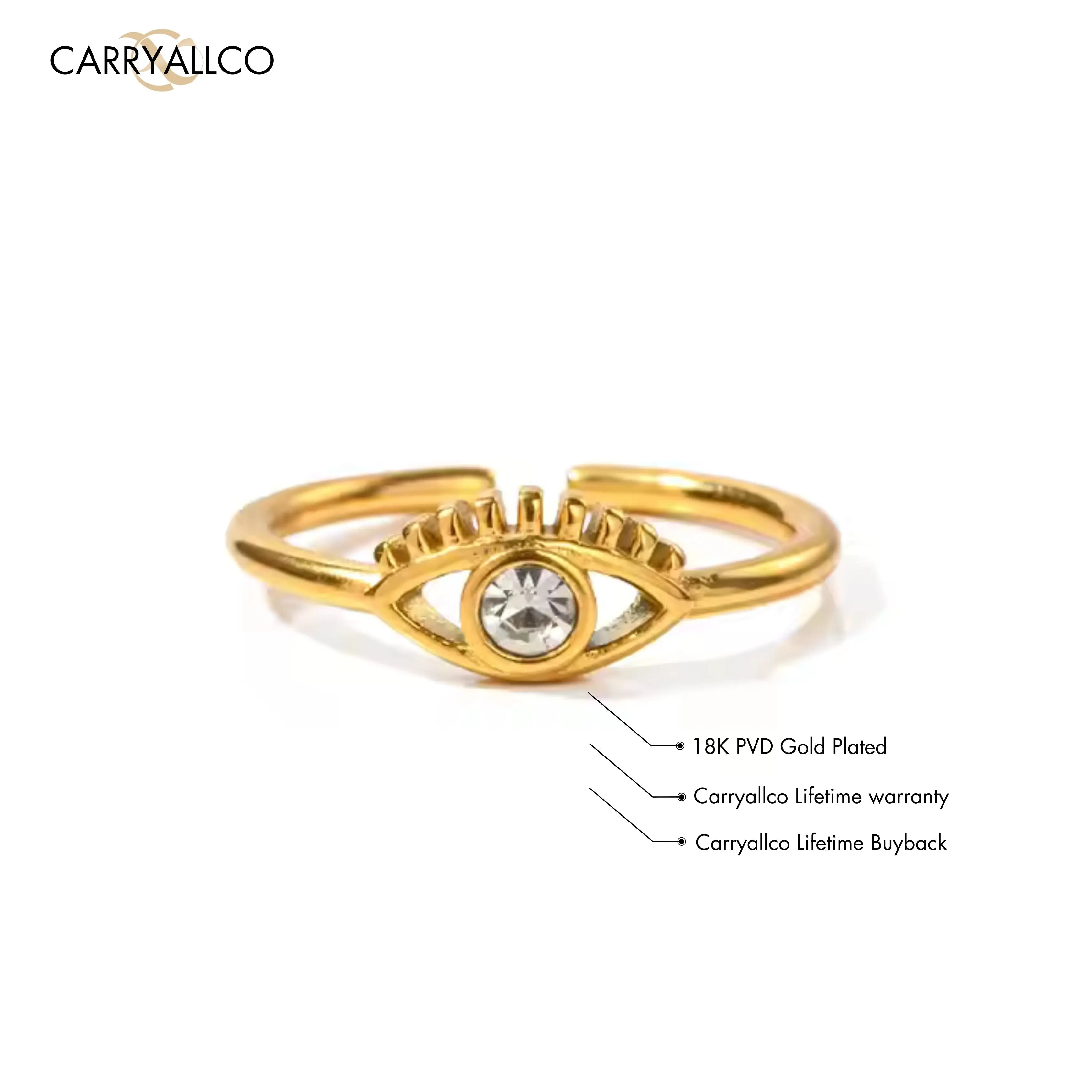 Carryallco 18K Gold Plated Demi-fine Devil's Eye Ring