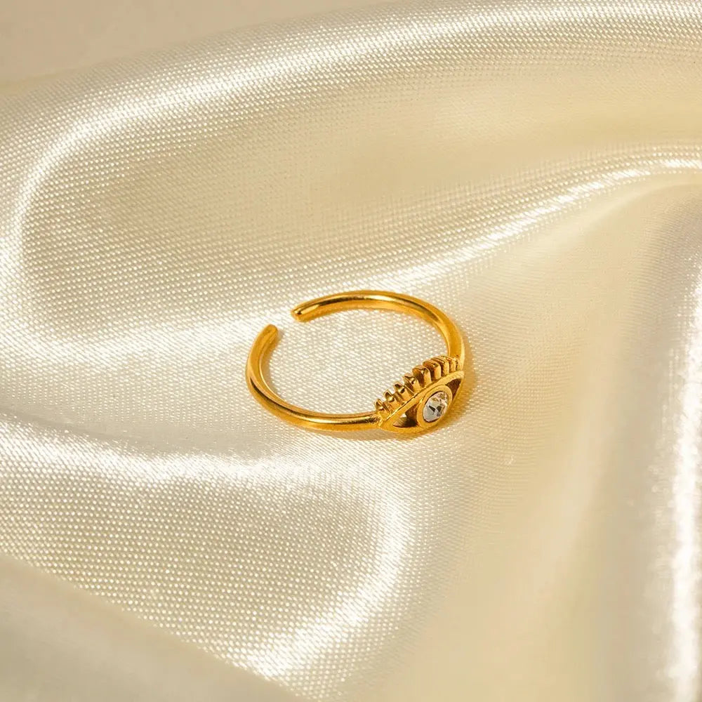 Carryallco 18K Gold Plated Demi-fine Devil's Eye Ring