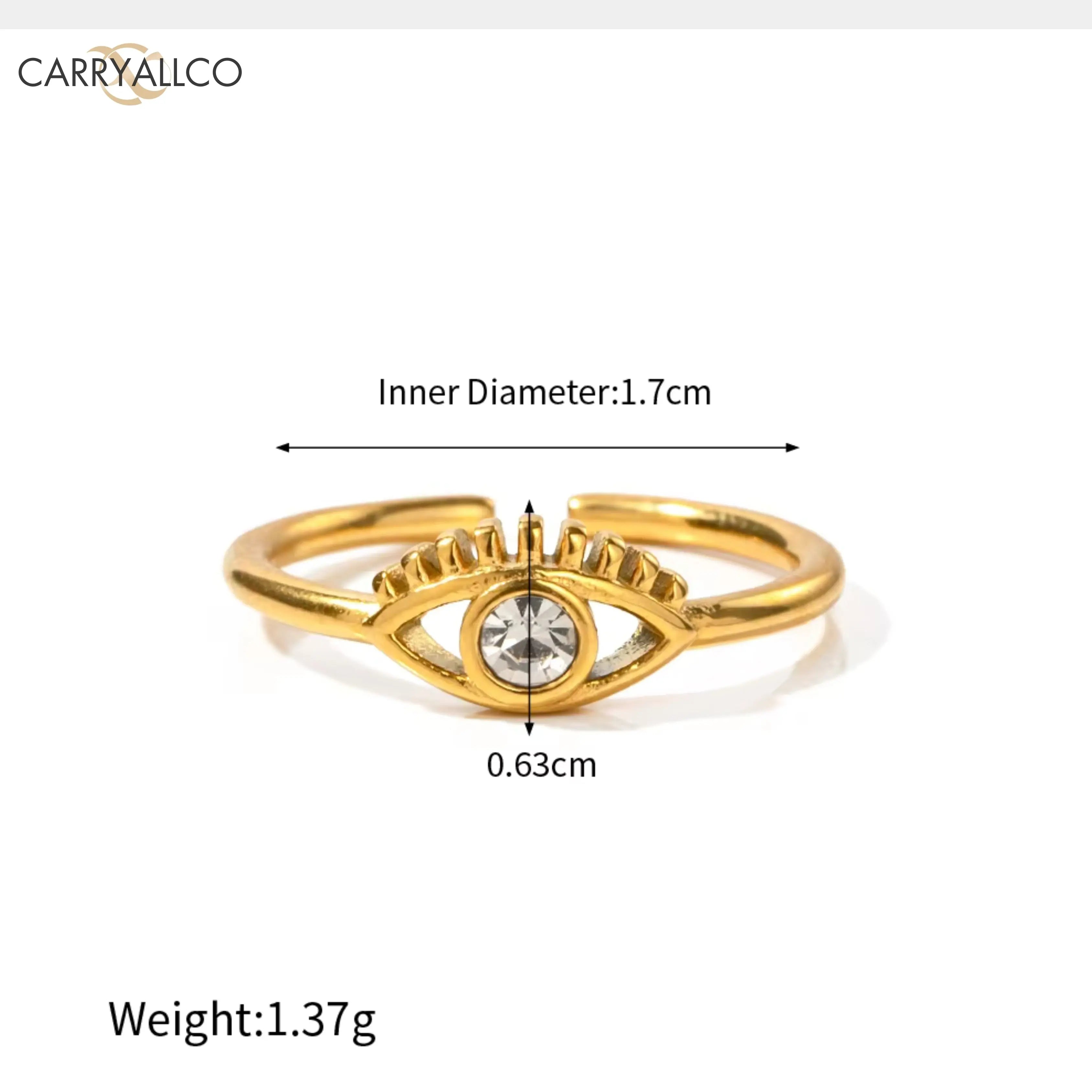 Carryallco 18K Gold Plated Demi-fine Devil's Eye Ring