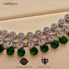 Carryallco Emerald Radiance American Diamond Necklace Set Carryallco