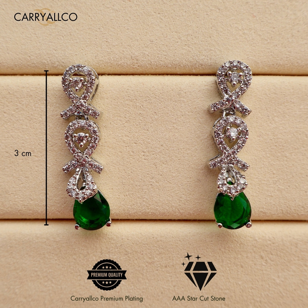 Carryallco Emerald Radiance American Diamond Necklace Set Carryallco