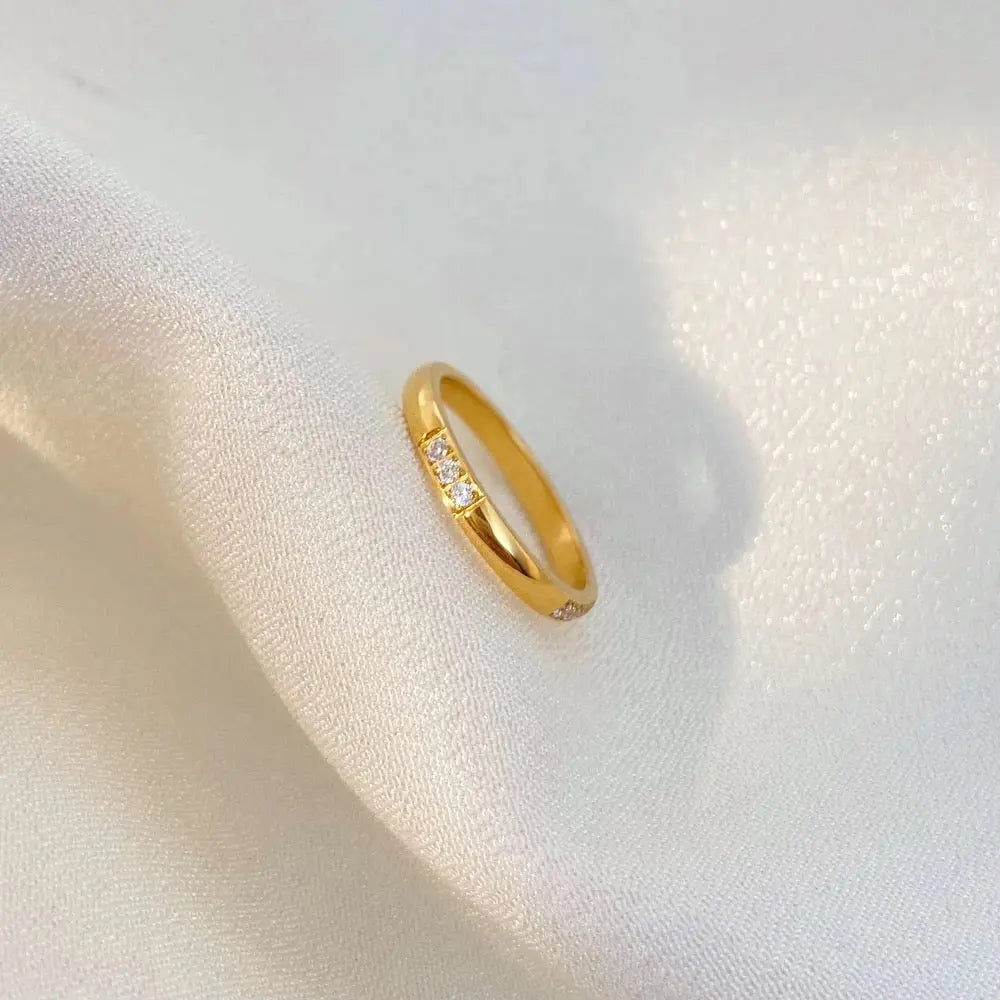 Carryallco 18K Gold Plated Demi-fine Minimalist Diamond Ring