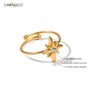 Carryallco 18K Gold Plated Octagram Zircon Ring