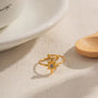 Carryallco 18K Gold Plated Octagram Zircon Ring