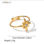 Carryallco 18K Gold Plated Octagram Zircon Ring – Dimensions