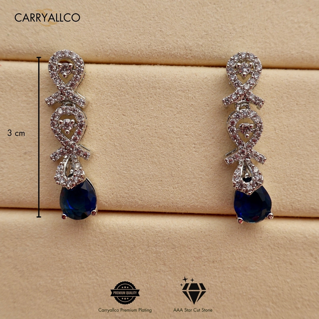 Carryallco Sapphire Glow American Diamond Necklace Set Carryallco