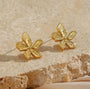 Carryallco Striped Flower Earring- 18K Gold Plated