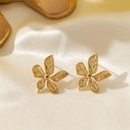 Carryallco Striped Flower Earring- 18K Gold Plated