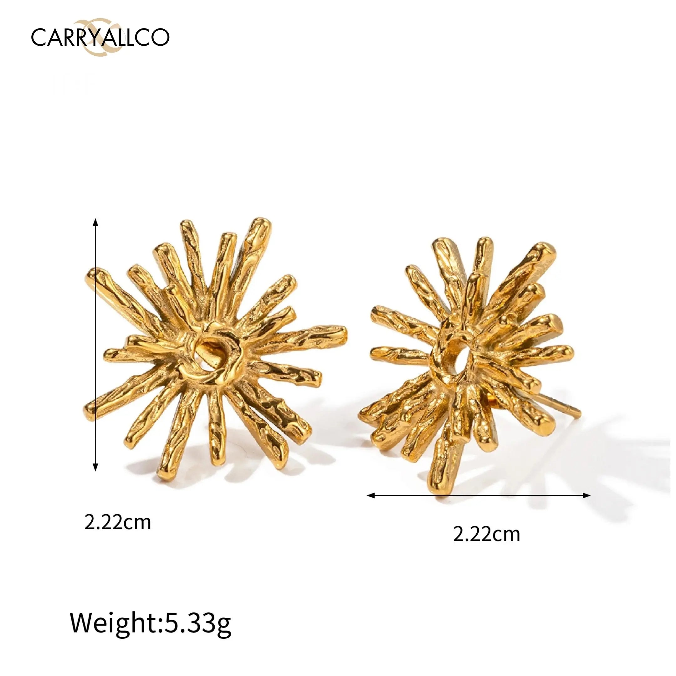 Carryallco Sunburst Texture Stud Earring dimension