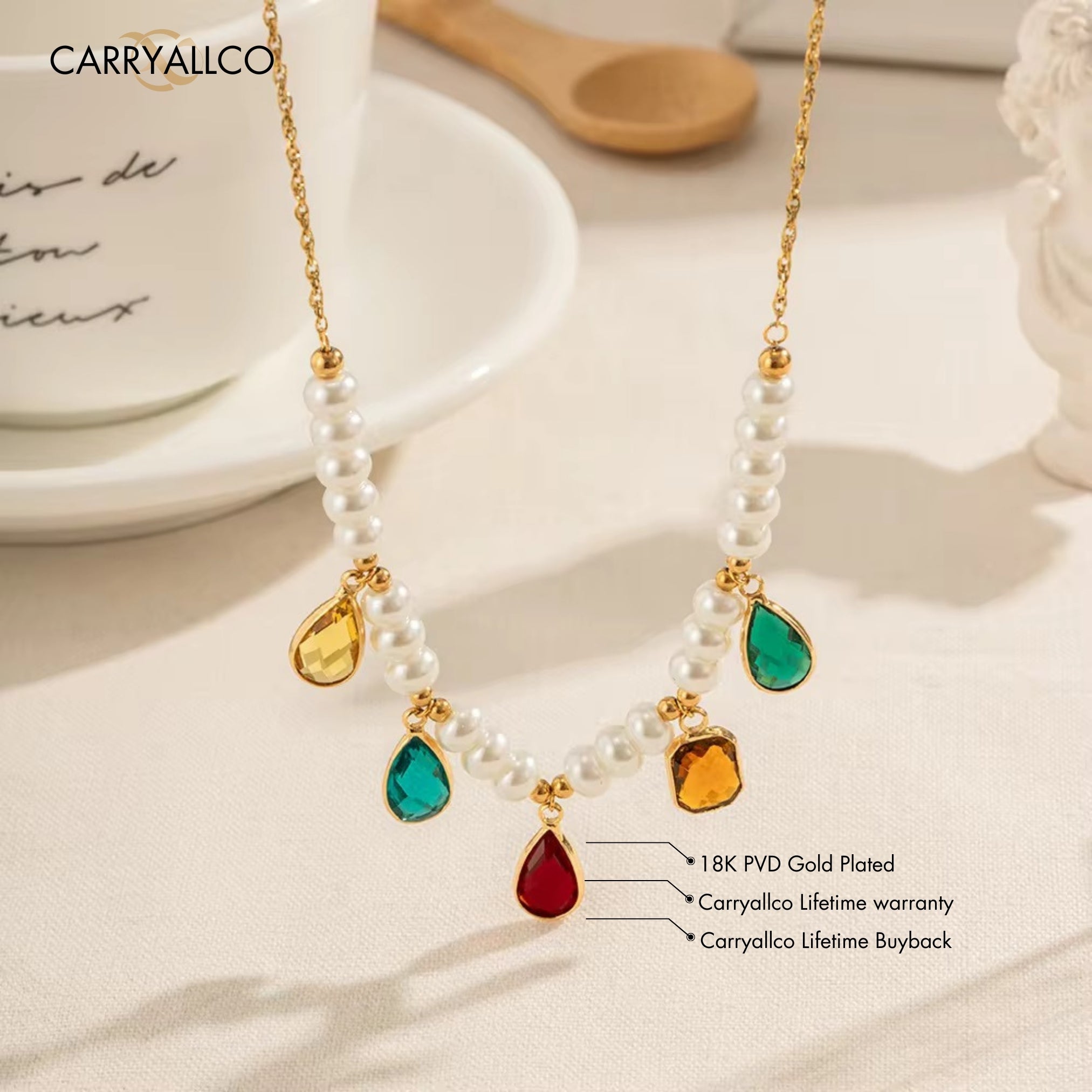 Carryallco Bohemian Pearl Tassel Necklace Carryallco