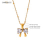 Carryallco Bow Knot CZ Pendant Necklace Carryallco