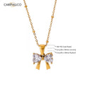 Carryallco Bow Knot CZ Pendant Necklace Carryallco