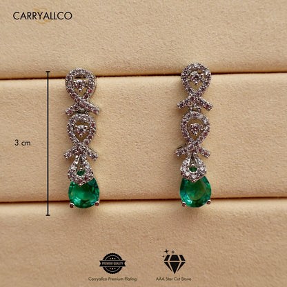 american diamond necklace sea green