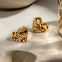 Carryallco Bold Heart Hammered Earrings Carryallco