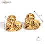 Carryallco Bold Heart Hammered Earrings Carryallco