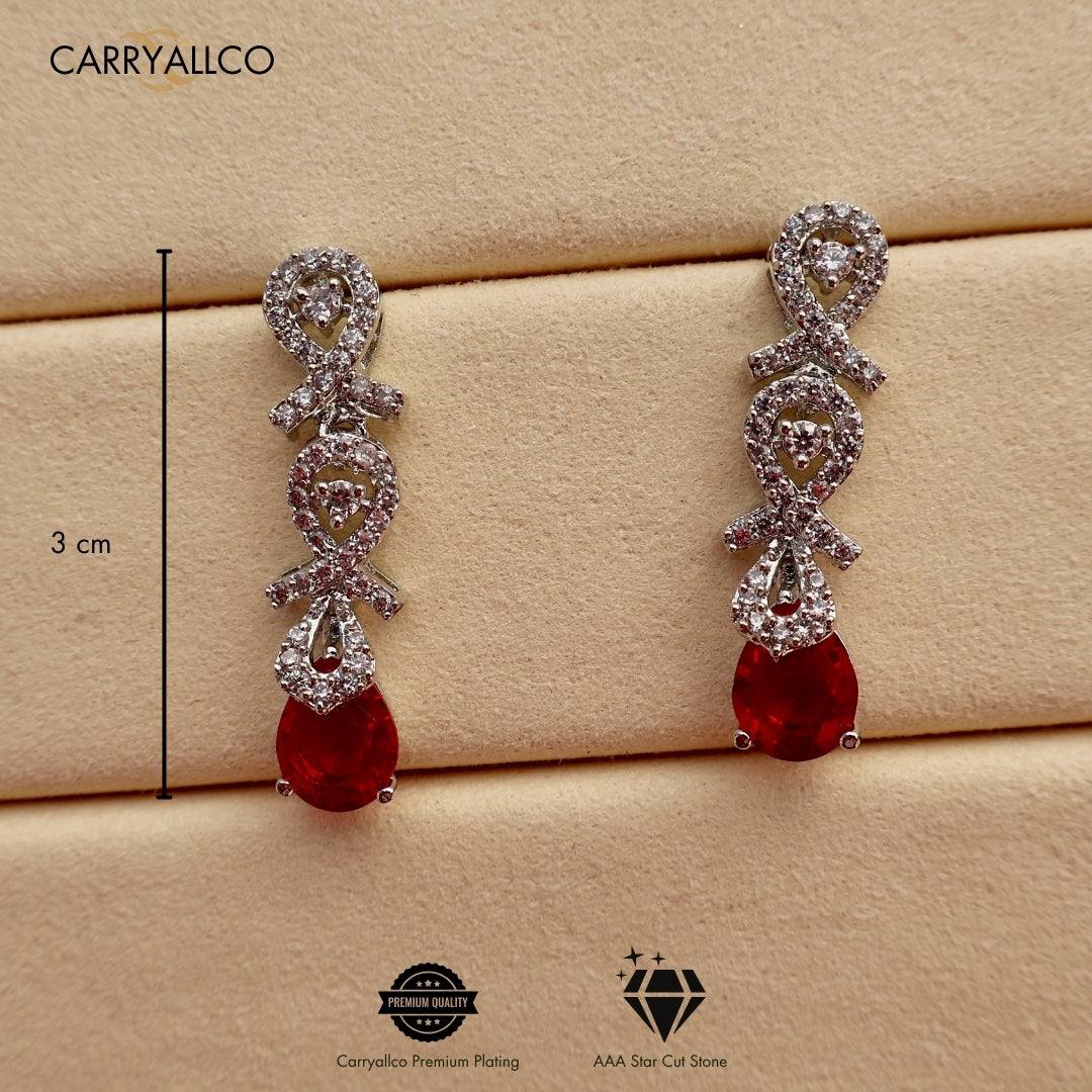 Carryallco Crimson Radiance American Diamond Necklace Set