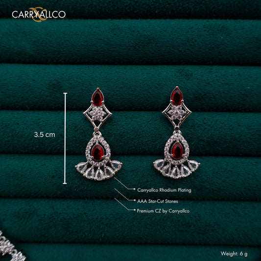 Carryallco Crimson Radiance American Diamond Necklace Set