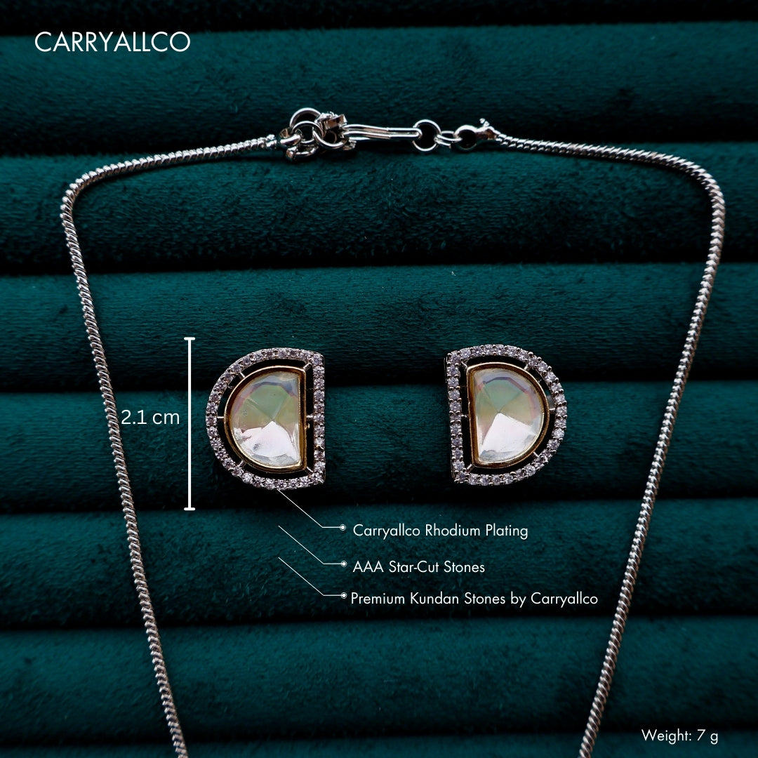 Carryallco Dual-Tone Kundan Elegance Pendant Set CARRYALLCO