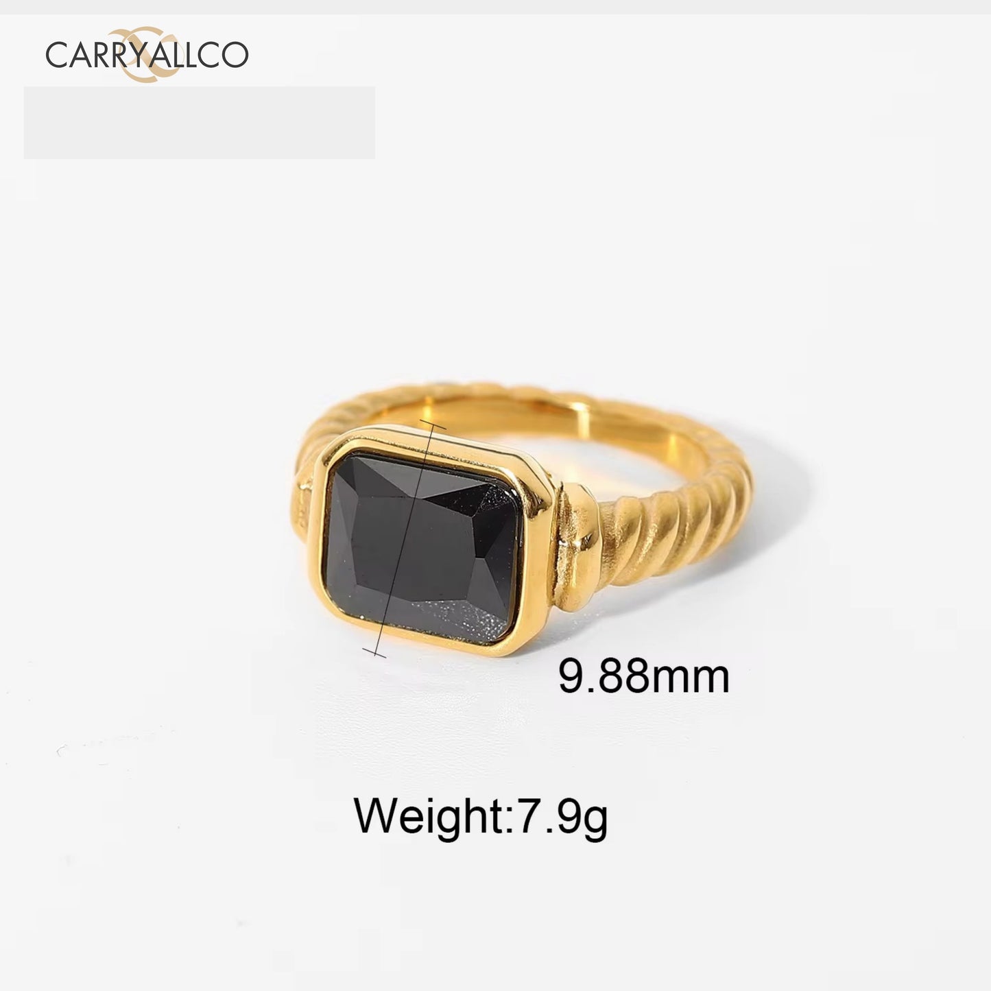 Carryallco 18K Gold Plated Demi-fine Elegant Twist Zircon Ring