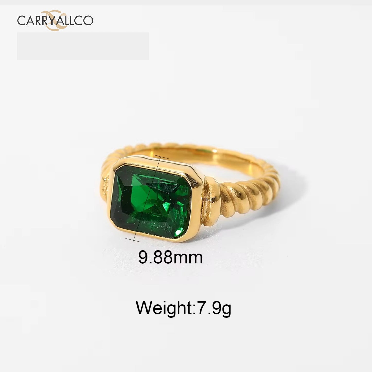 Carryallco 18K Gold Plated Demi-fine Elegant Twist Zircon Ring