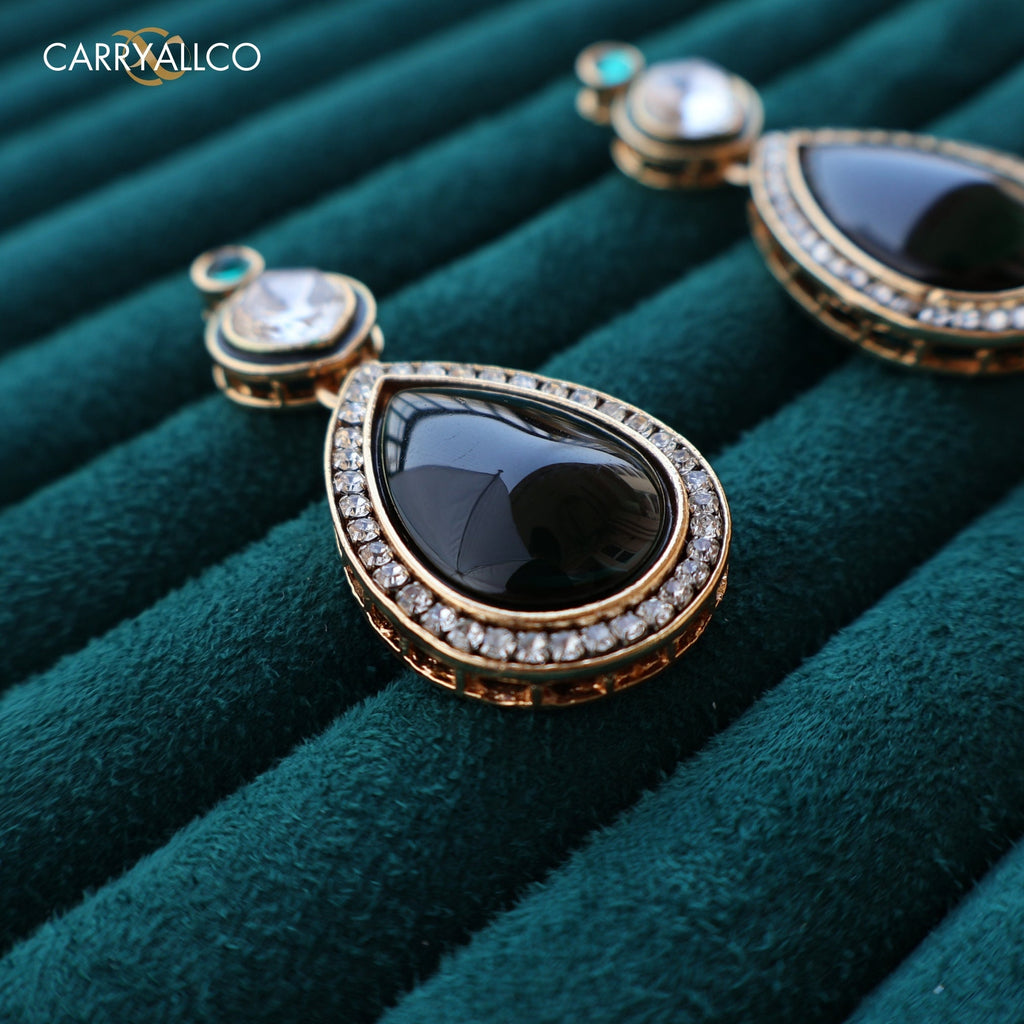 Carryallco Emerald Kundan Earrings Carryallco