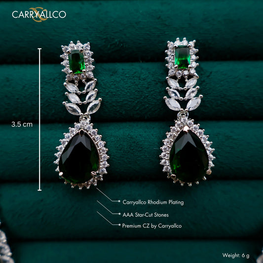 Carryallco Emerald Petal Cascade Necklace Set