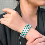 Carryallco Green CZ Cuff Bangle