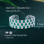 Carryallco Green CZ Cuff Bangle