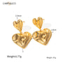 Double Heart Drop Earrings – Close-up | 18K Gold Plated | Carryallco India