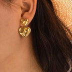 Carryallco Hammered Double Heart Earring Carryallco
