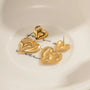 Double Heart Drop Earrings – Side View | 18K Gold Plated | Carryallco India
