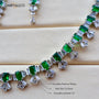 Luxe Green & White American Diamond Necklace Set – American Diamond | Carryallco