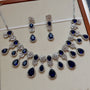 Midnight Royale Necklace Set – Side View | American Diamond Jewellery | Carryallco India