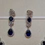 Midnight Royale Necklace Set – Earrings Detail | American Diamond Jewellery | Carryallco India