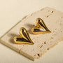 Heart Stud Earrings – Detail View | 18K Gold Plated | Carryallco India