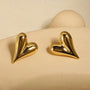Heart Stud Earrings – Worn View | 18K Gold Plated | Carryallco India