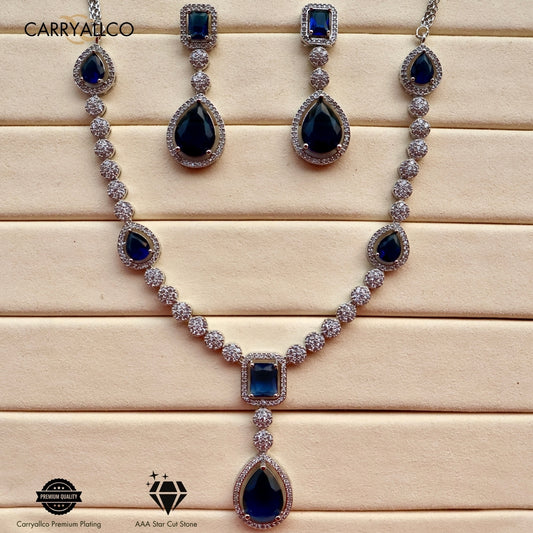 Carryallco Royal Gleam American Diamond Necklace Set