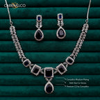 Carryallco Sapphire Petal Cascade Necklace Set Carryallco