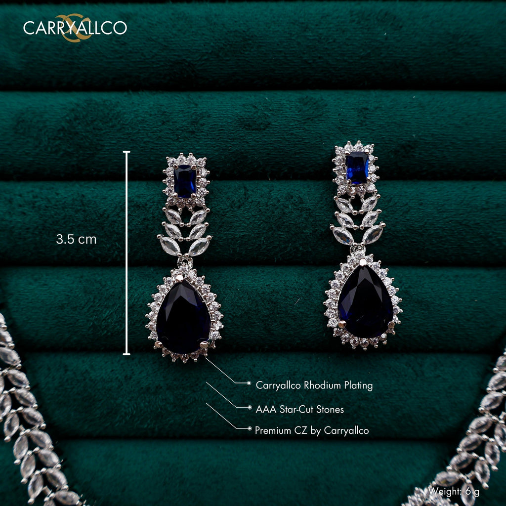 Carryallco Sapphire Petal Cascade Necklace Set Carryallco