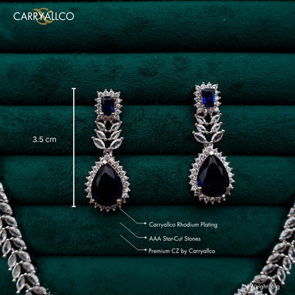 Carryallco Sapphire Petal Cascade Necklace Set