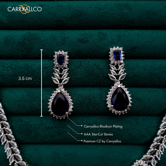 Carryallco Sapphire Petal Cascade Necklace Set